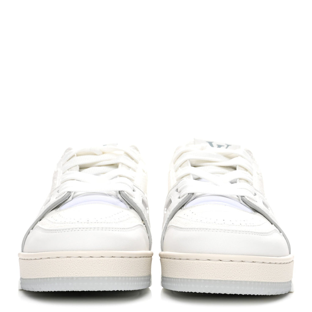 GRAINED CALFSKIN WOMENS LV TRAINER SNEAKERS WHITE