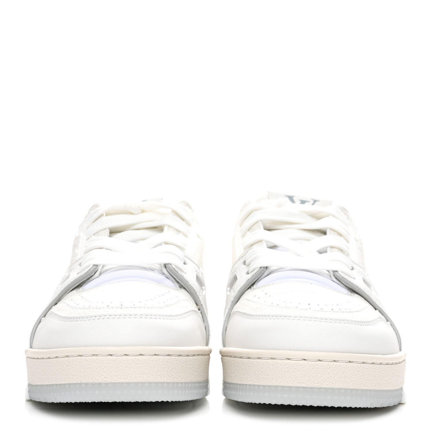 GRAINED CALFSKIN WOMENS LV TRAINER SNEAKERS WHITE