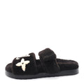 SHEARLING MONOGRAM GIANT LV SUNSET FLAT COMFORT MULE BROWN