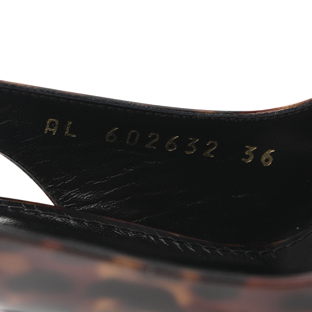 PATENT KIKI TORTOISE SLINGBACK 85 PUMPS BLACK
