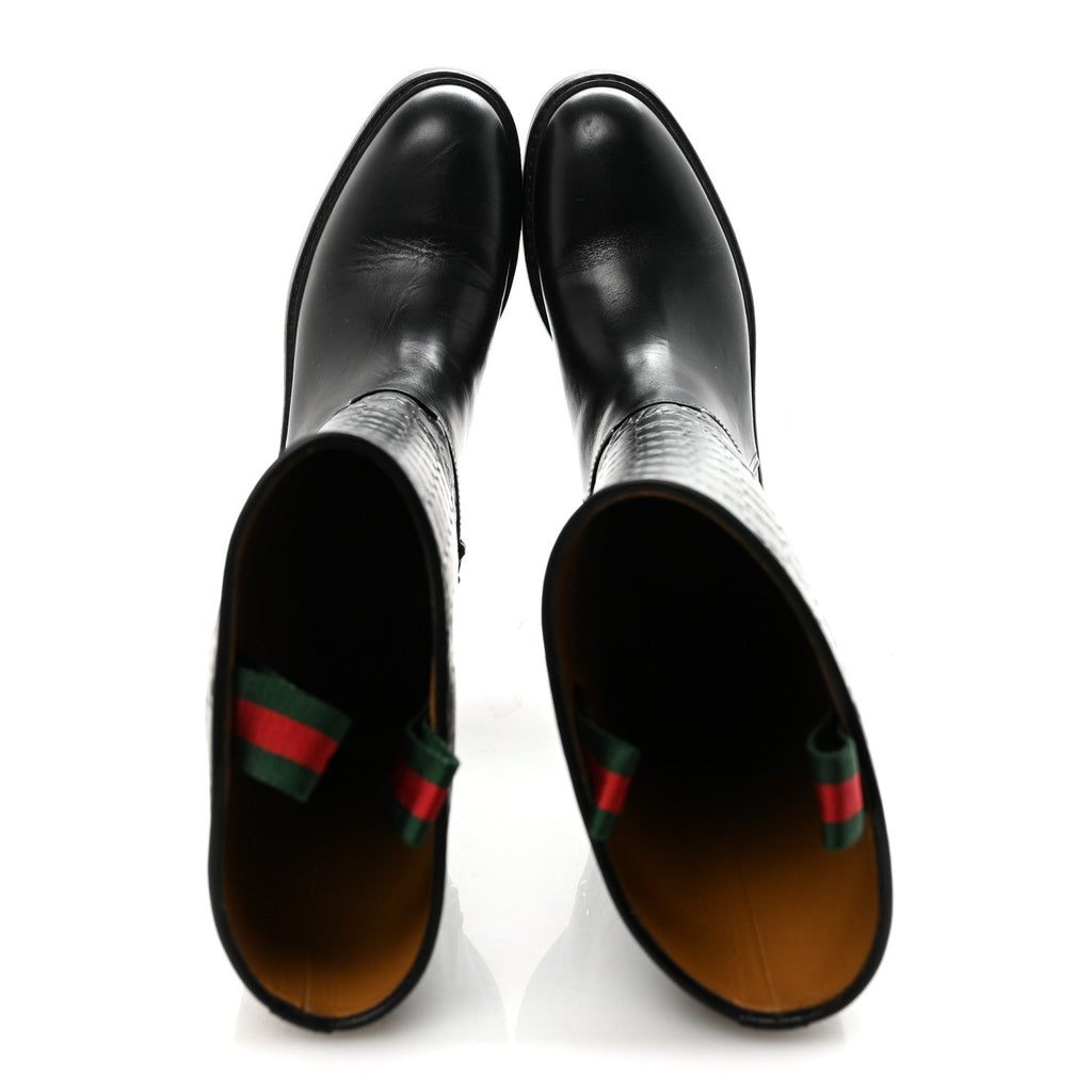 GUCCISSIMA MICHELANGELO SLIM HORSEBIT RIDING BOOTS BLACK