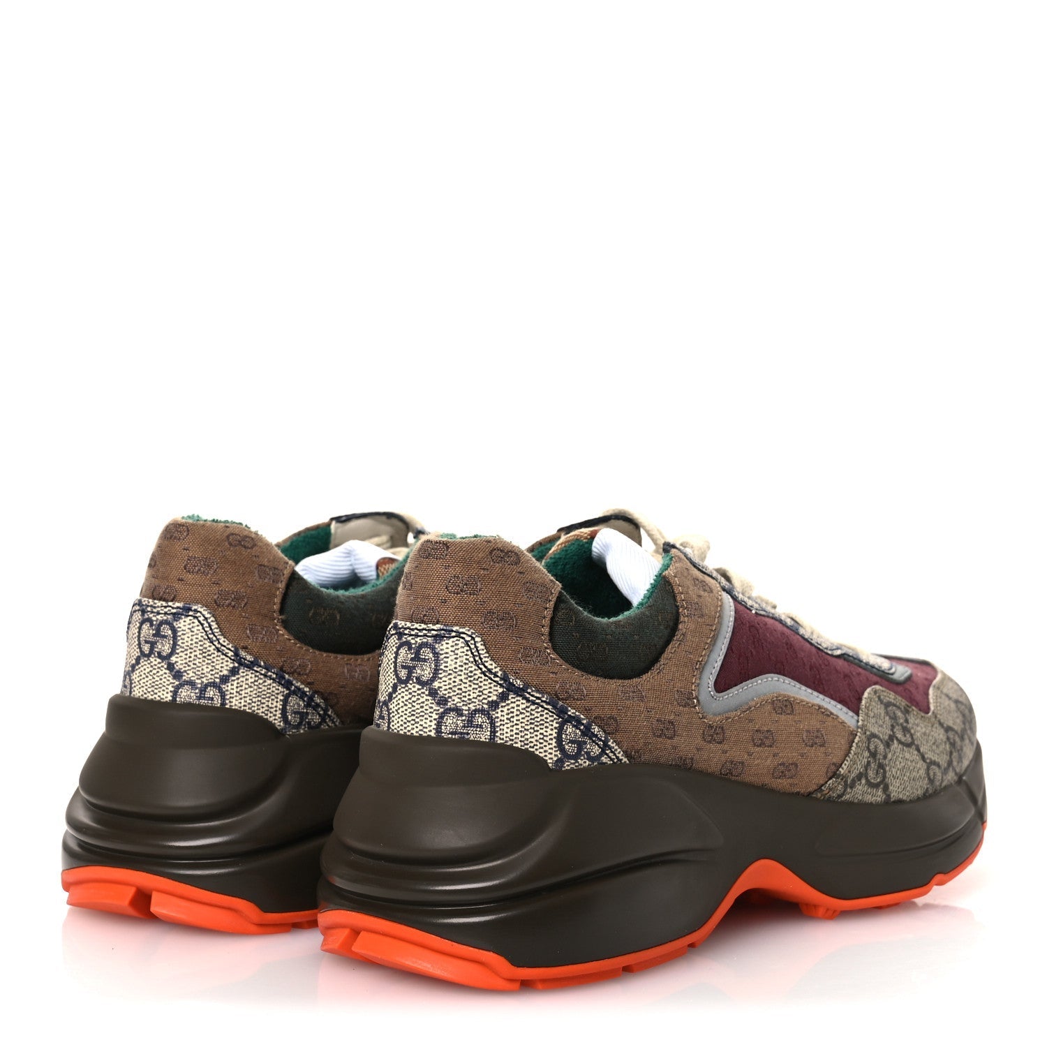 GG SUPREME MONOGRAM MIX MONOGRAM WOMENS RHYTON SNEAKERS BORDEAUX BEIGE EBONY