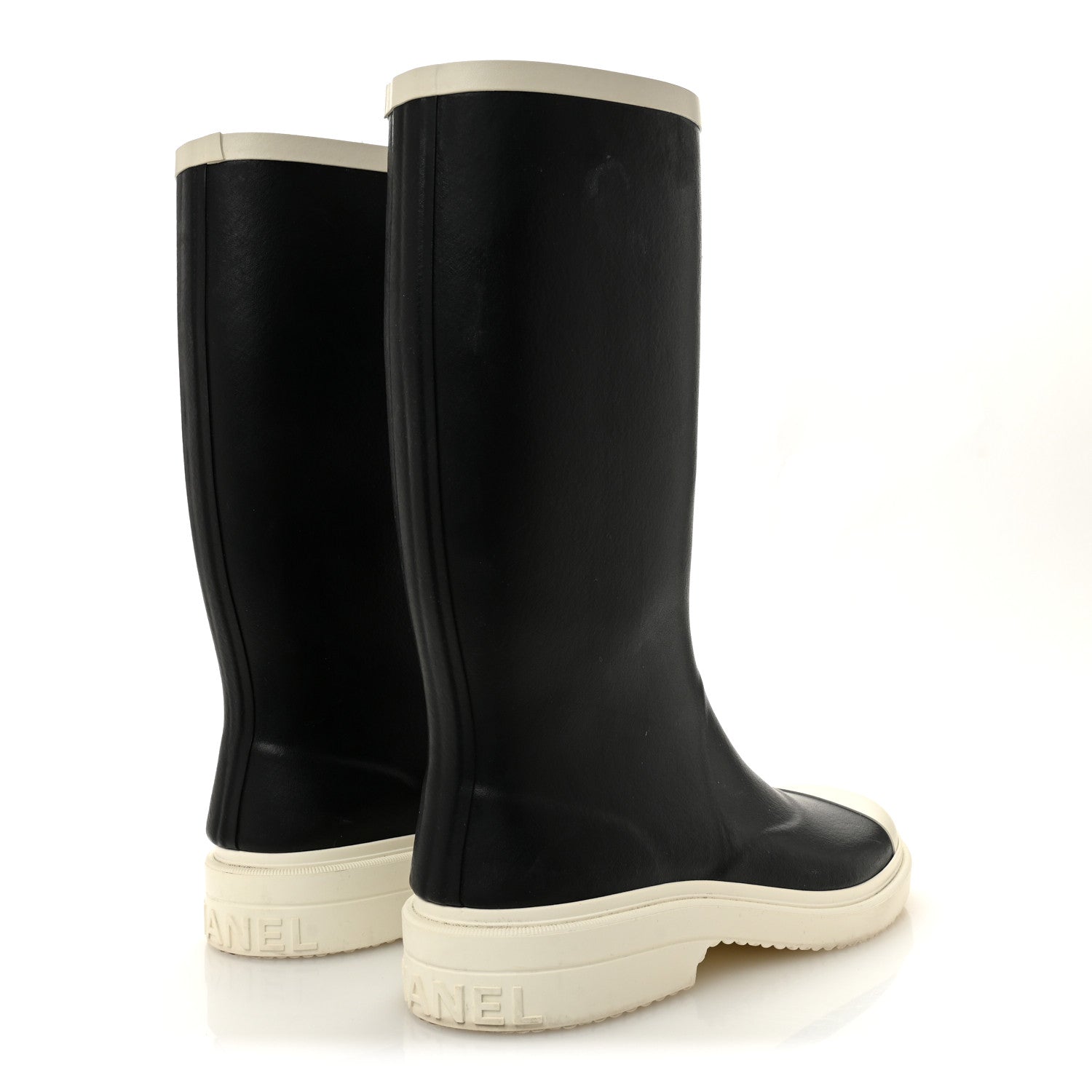 CAOUTCHOUK CC HIGH BOOTS BLACK WHITE