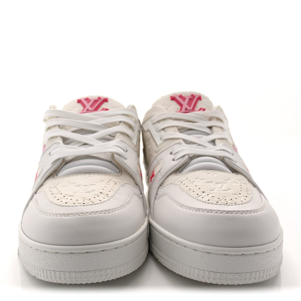 LV X TM EMBOSSED MONOGRAM CHERRY BLOSSOM LV TRAINER SNEAKERS WHITE