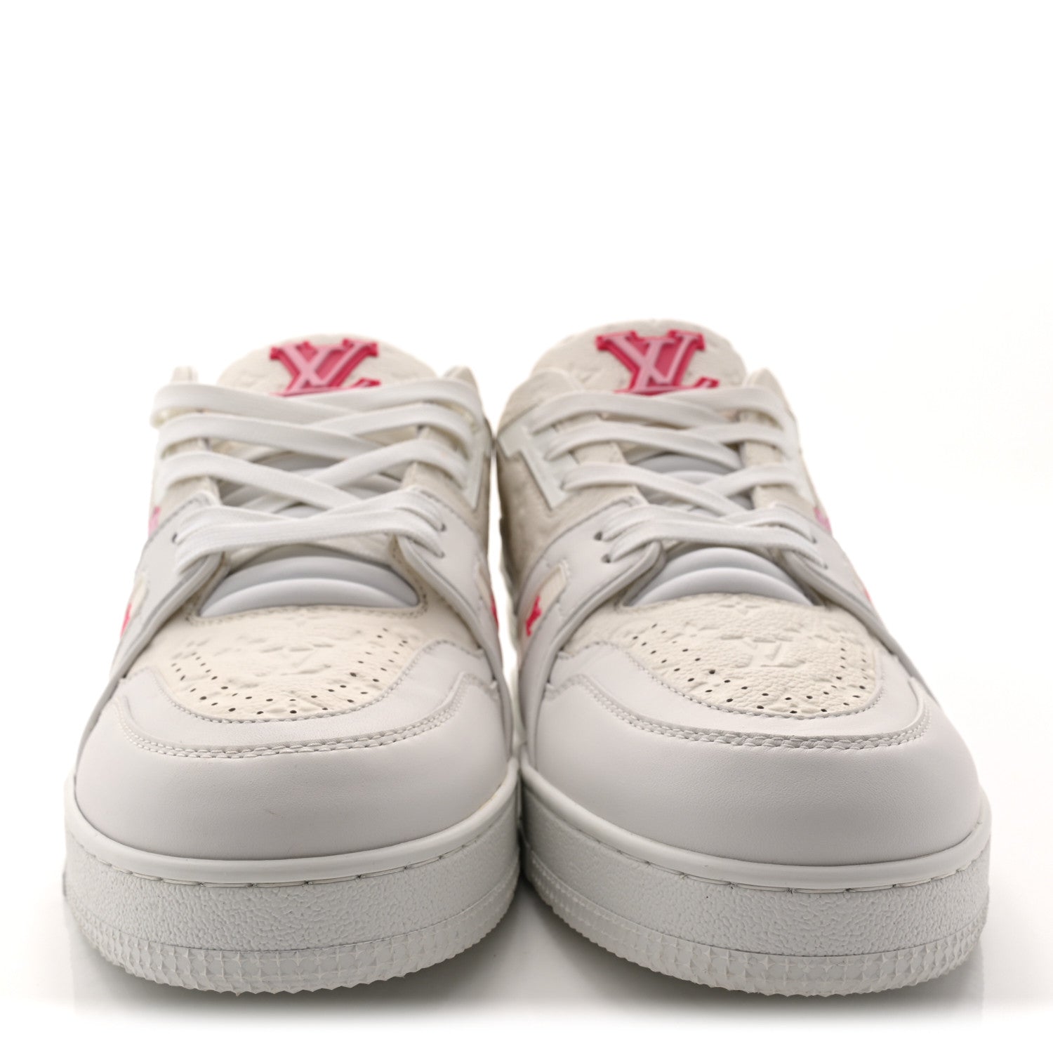LV X TM EMBOSSED MONOGRAM CHERRY BLOSSOM LV TRAINER SNEAKERS WHITE