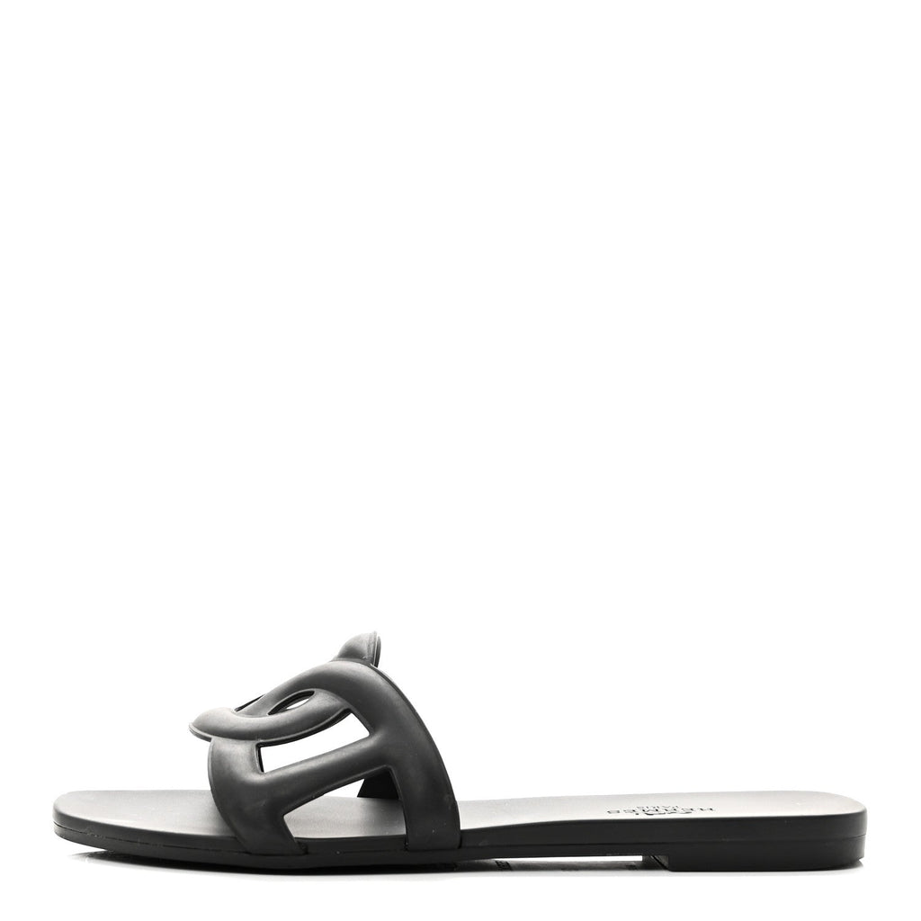 RUBBER ALOHA SANDALS BLACK
