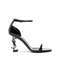 Saint Laurent Opyum Patent Leather Sandals - Black with black heel logo