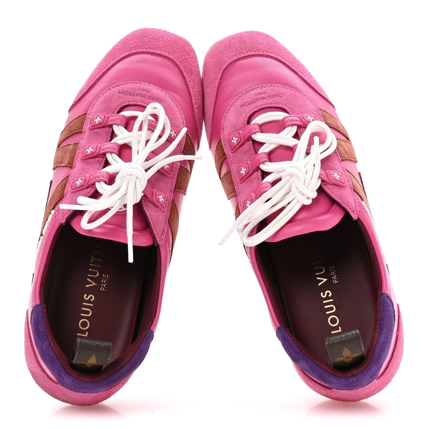 SUEDE CALFSKIN LV SNEAKERINA SNEAKERS FUCHSIA PINK