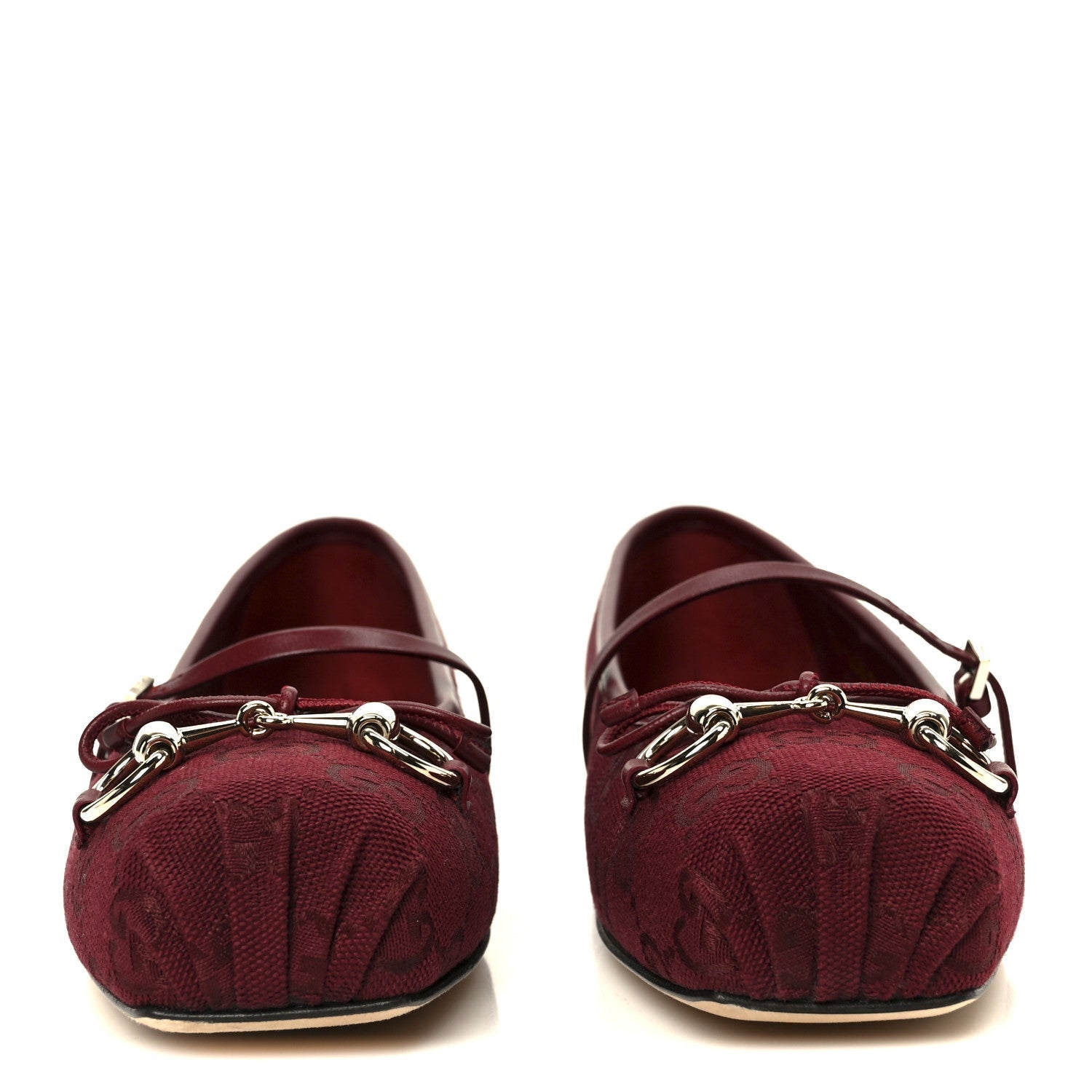 GG MONOGRAM HORSEBIT BALLET FLATS ROSSO ANCORA