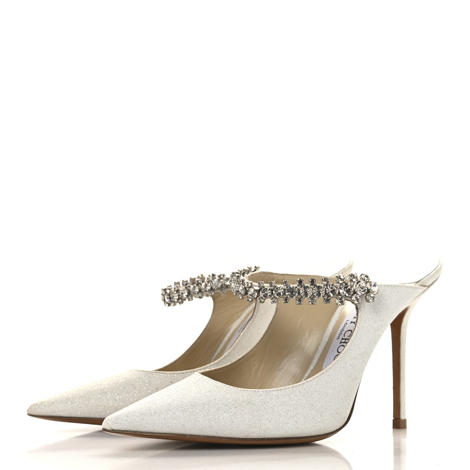 CANVAS GLITTER CRYSTAL BING 100 PUMPS WHITE