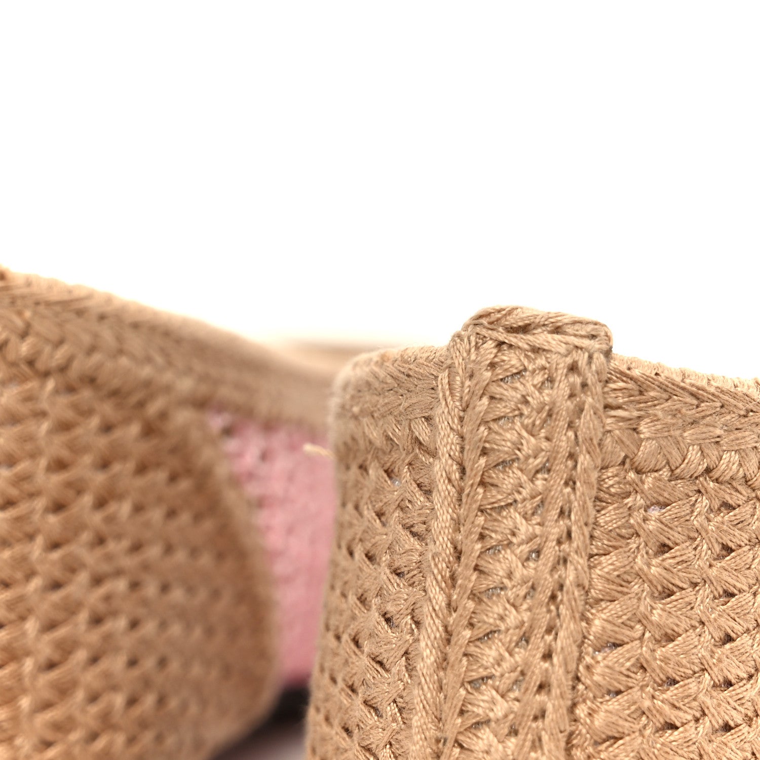 RAFFIA CAP TOE BALLERINA FLATS PINK BEIGE