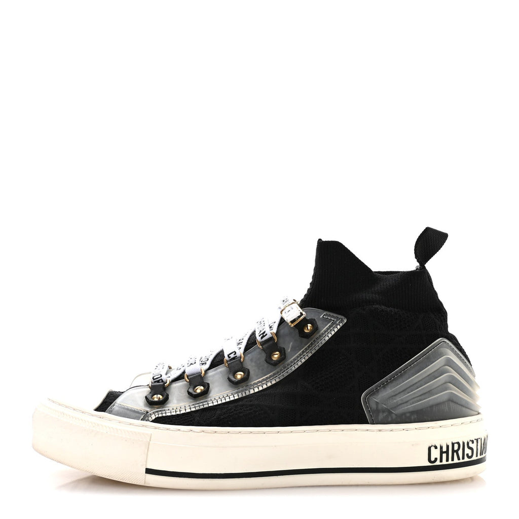 TECHNICAL KNIT CANNAGE WOMENS WALK'N'DIOR HIGH TOP SNEAKERS BLACK