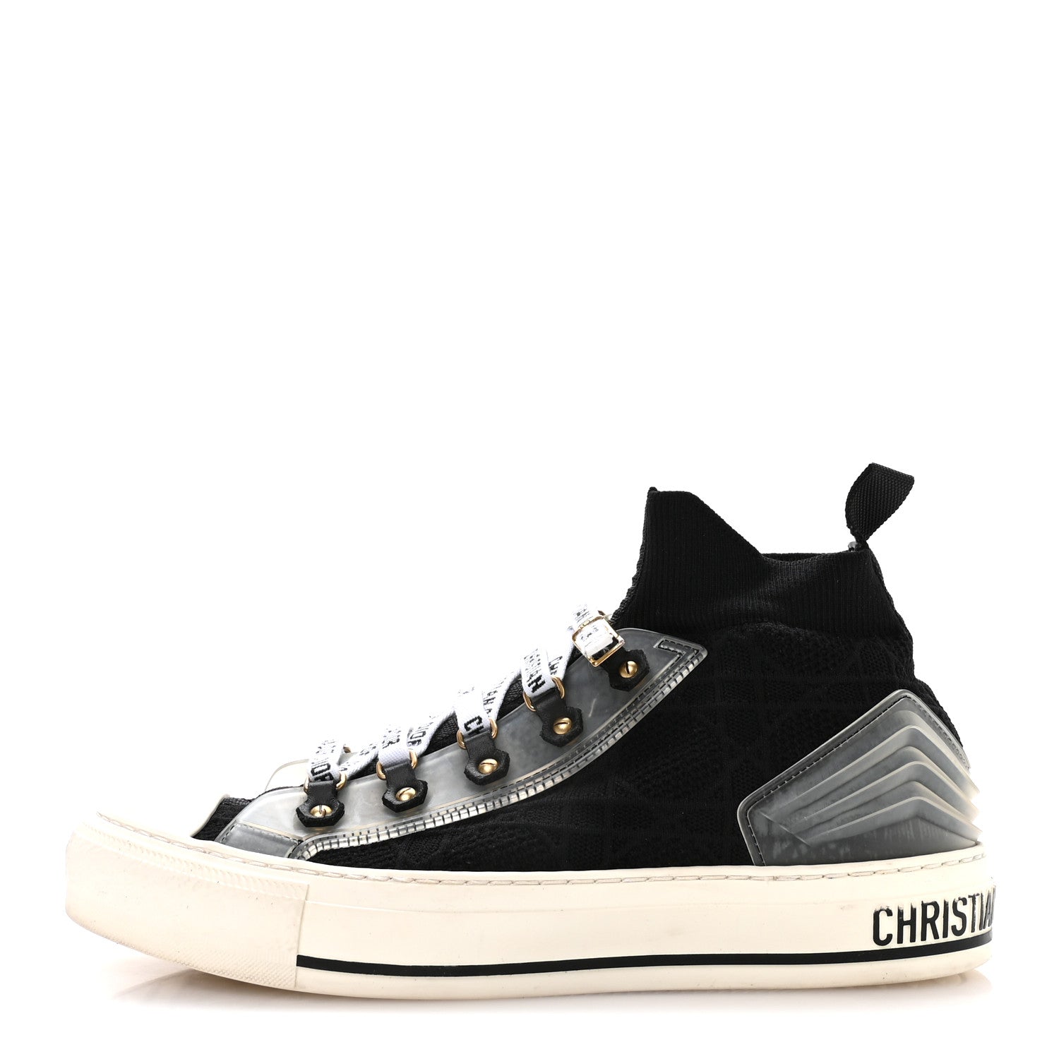 TECHNICAL KNIT CANNAGE WOMENS WALK'N'DIOR HIGH TOP SNEAKERS BLACK