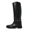 GUCCISSIMA REAL BETIS GLAMOUR CALFSKIN MICHELANGELO SLIM HORSEBIT RIDING BOOTS BLACK