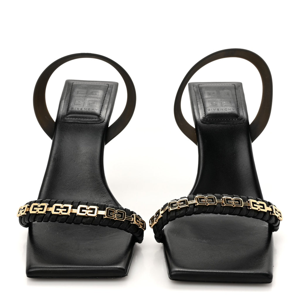 SMOOTH NAPPA G WOVEN SLINGBACK 90MM SANDALS BLACK