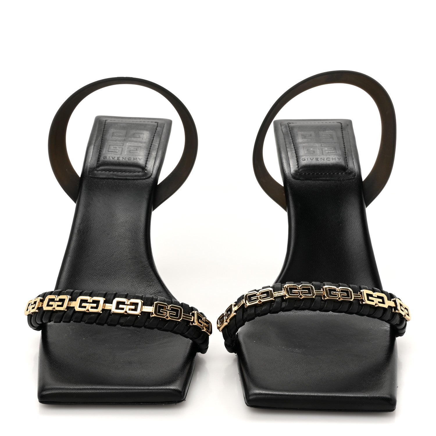 SMOOTH NAPPA G WOVEN SLINGBACK 90MM SANDALS BLACK
