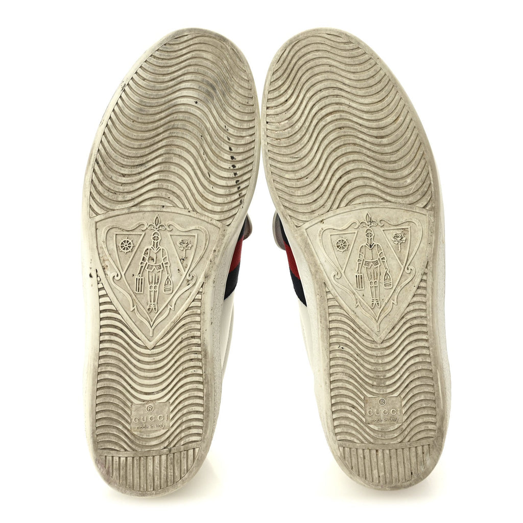 CALFSKIN AYERS WEB BLIND FOR LOVE EMBROIDERED MENS ACE SNEAKERS WHITE