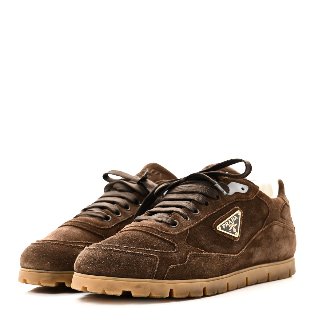 SCAMOSCIATO SUEDE TRIANGLE MENS TRAIL SNEAKERS MORO