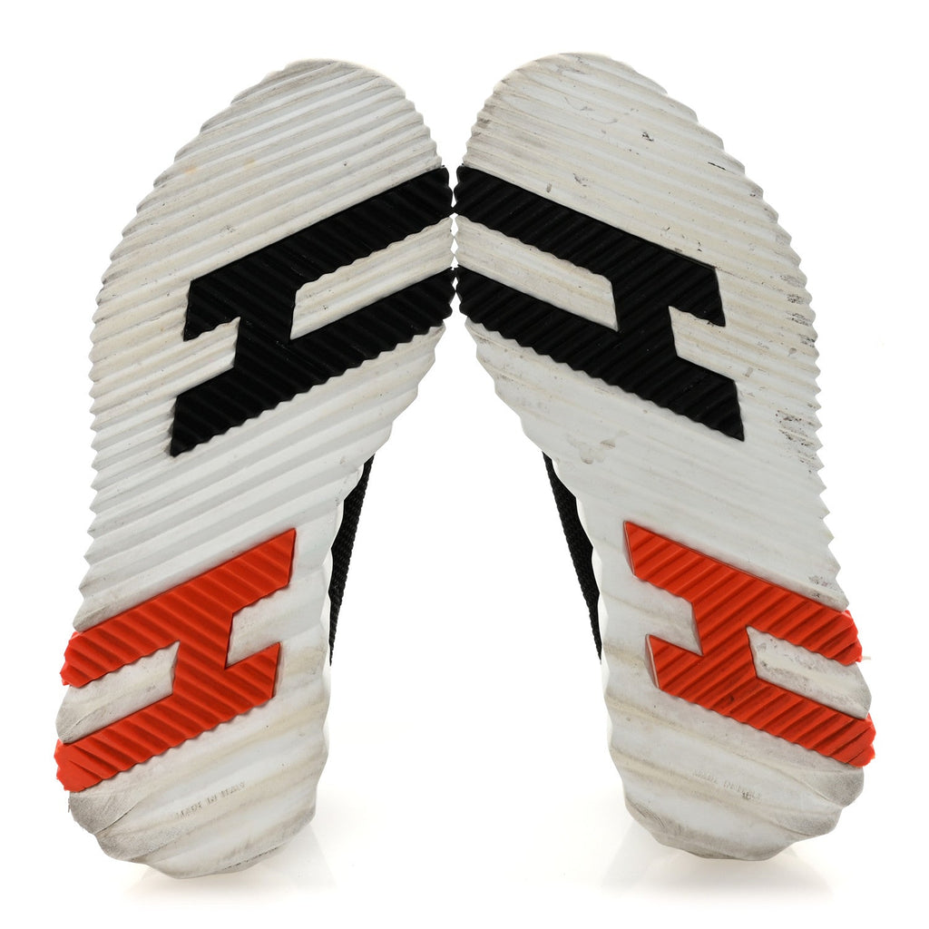 AIR MESH SUEDE GOATSKIN BOUNCING SNEAKERS BLACK ORANGE