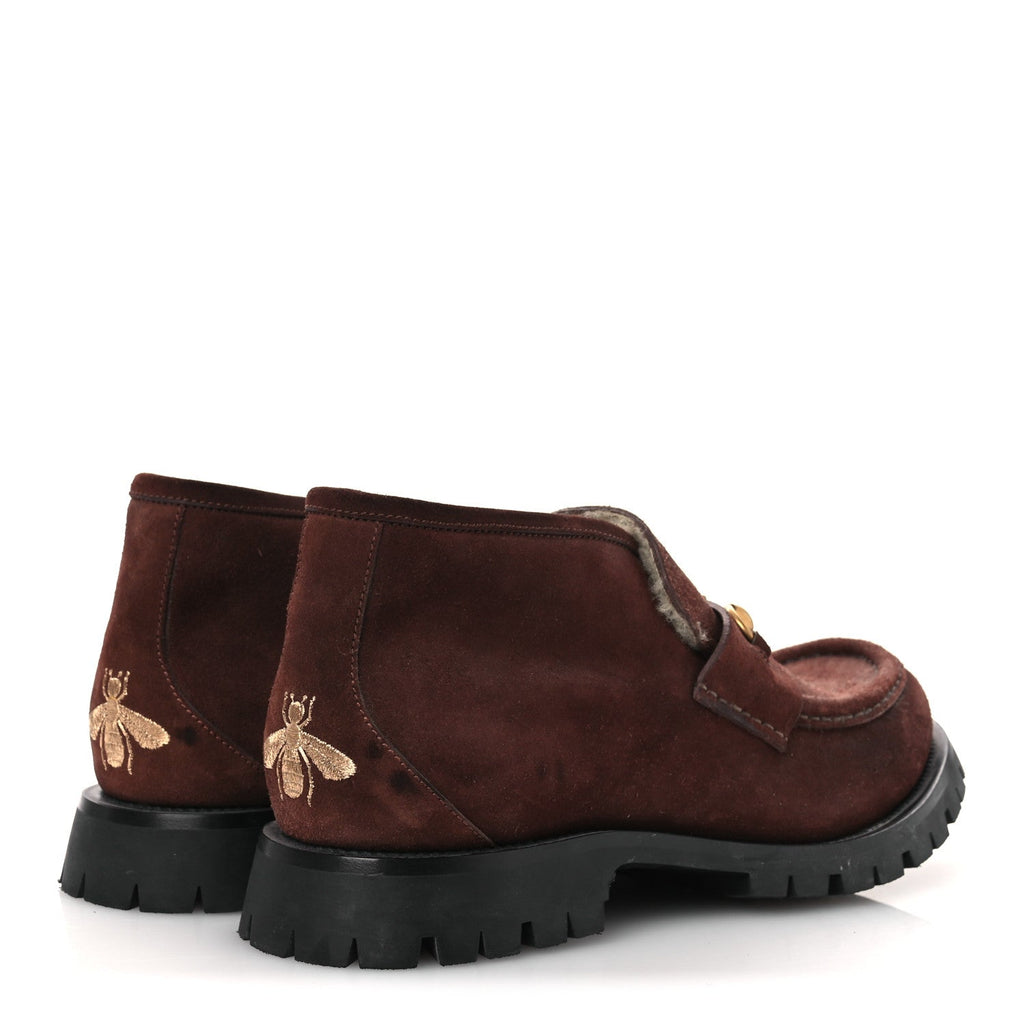 SUEDE SHEARLING MENS HARALD HORSEBIT ANKLE BOOTS LIGHT BROWN BUTTERSCOTCH