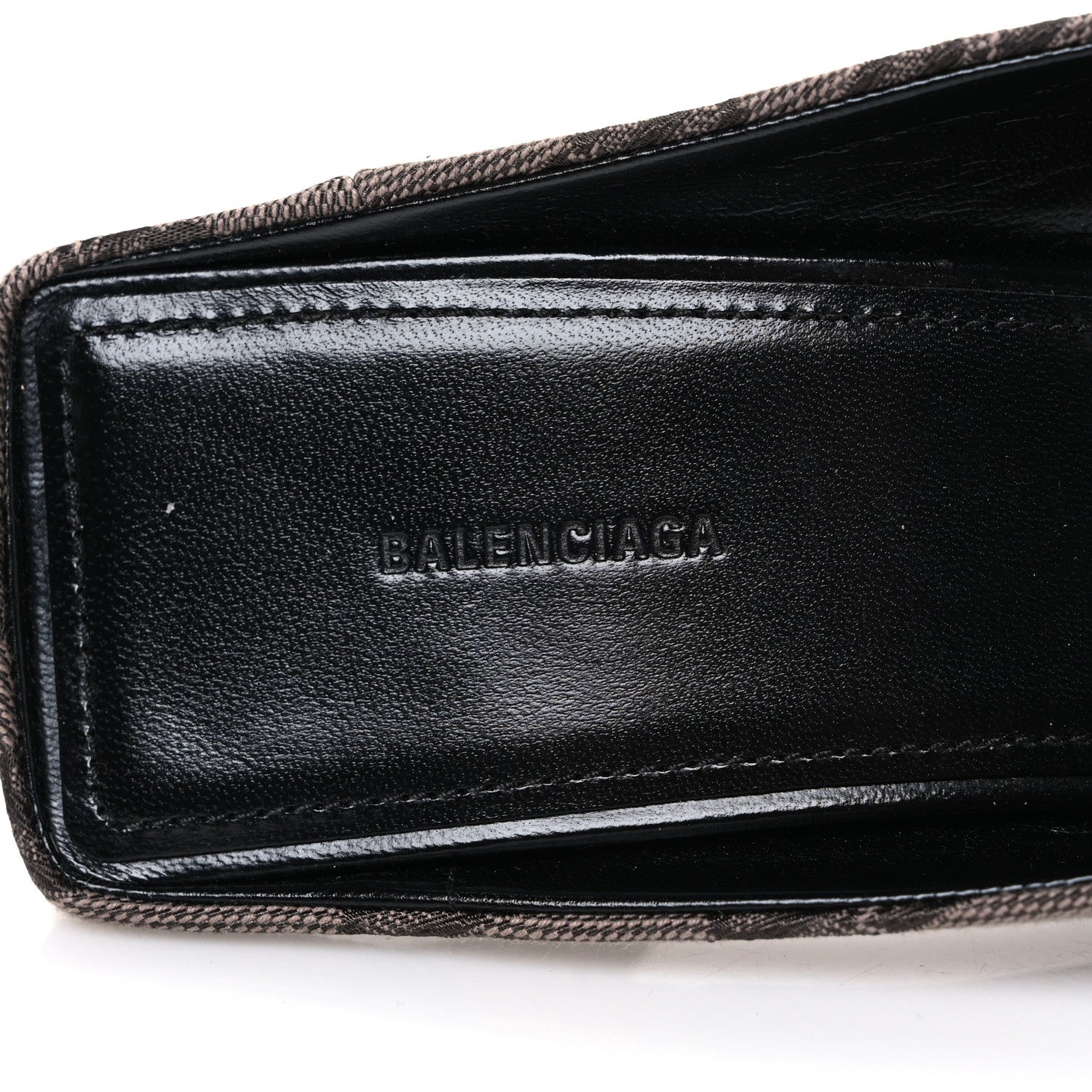 BB MONOGRAM SQUARE KNIFE 80MM MULE PUMPS DARK MINK GREY DARK BROWN