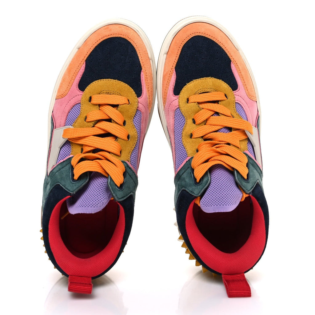 CALFSKIN SUEDE SPIKE ASTROLOUBI DONNA LOW TOP SNEAKERS MULTICOLOR