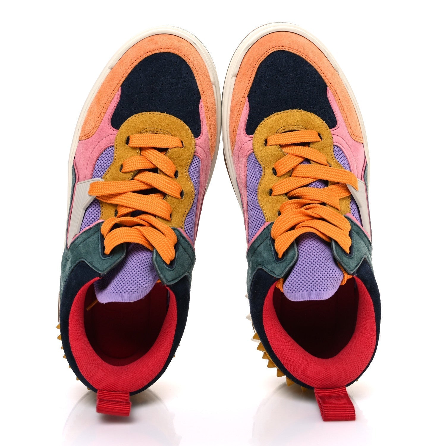 CALFSKIN SUEDE SPIKE ASTROLOUBI DONNA LOW TOP SNEAKERS MULTICOLOR