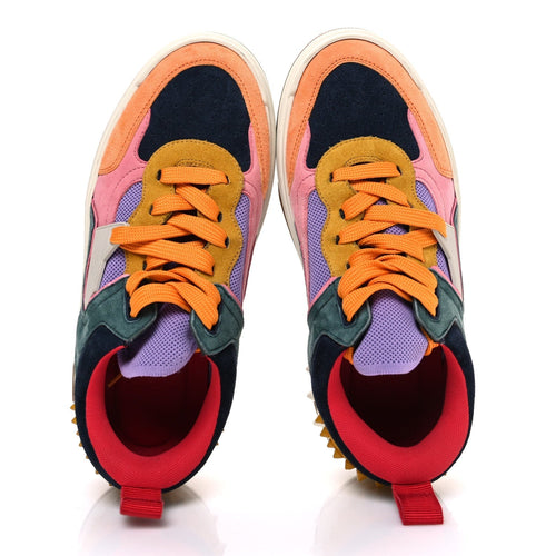 CALFSKIN SUEDE SPIKE ASTROLOUBI DONNA LOW TOP SNEAKERS MULTICOLOR