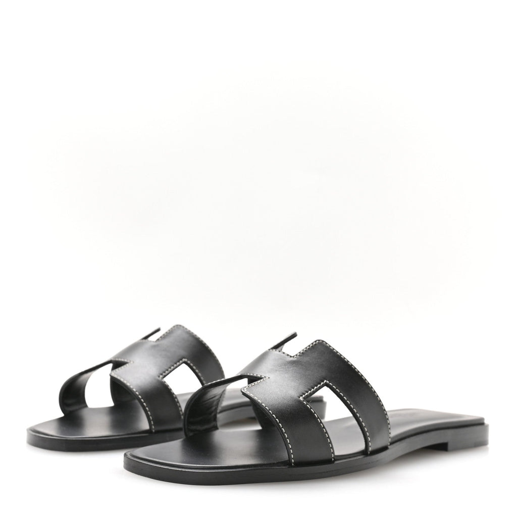 BOX CALFSKIN ORAN SANDALS BLACK