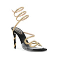 René Caovilla Cleo Rhinestone-Embellished Sandal - Gold