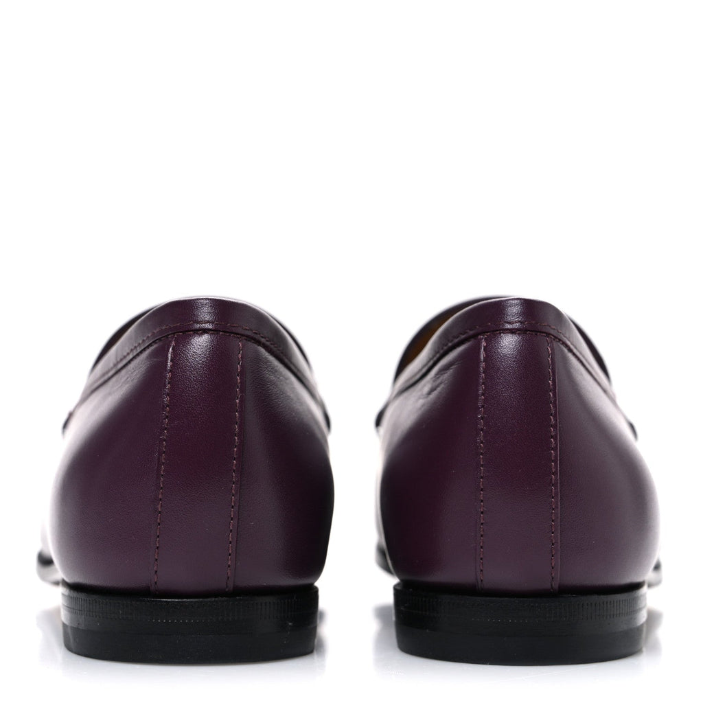 REAL BETIS GLAMOUR CALFSKIN WOMENS JORDAAN HORSEBIT LOAFERS SHINY VINEYARD