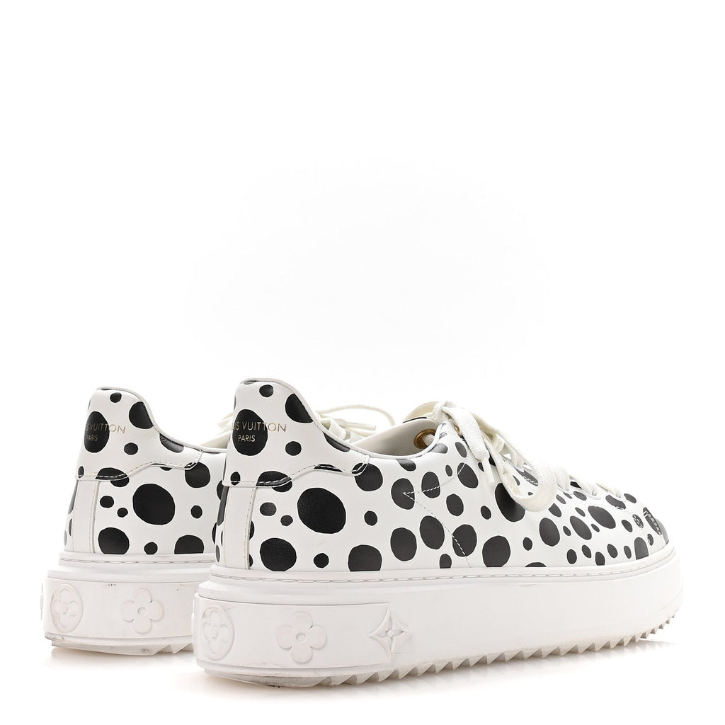 LV X YK CALFSKIN PRINTED INFINITY DOTS TIME OUT SNEAKERS WHITE