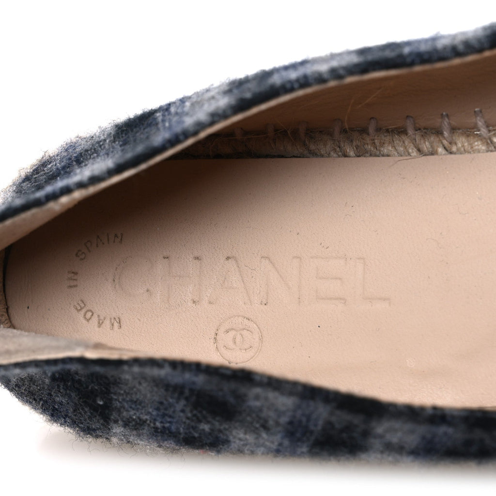 PLAID FABRIC CC ESPADRILLES GREY