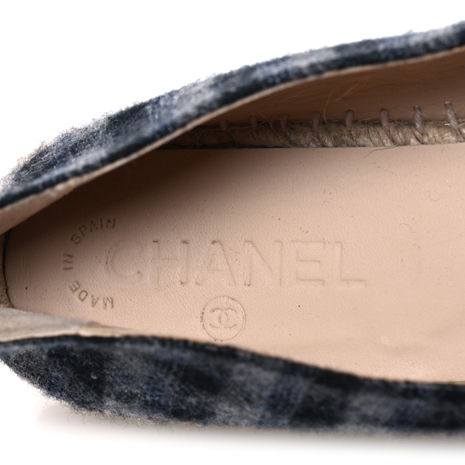 PLAID FABRIC CC ESPADRILLES GREY