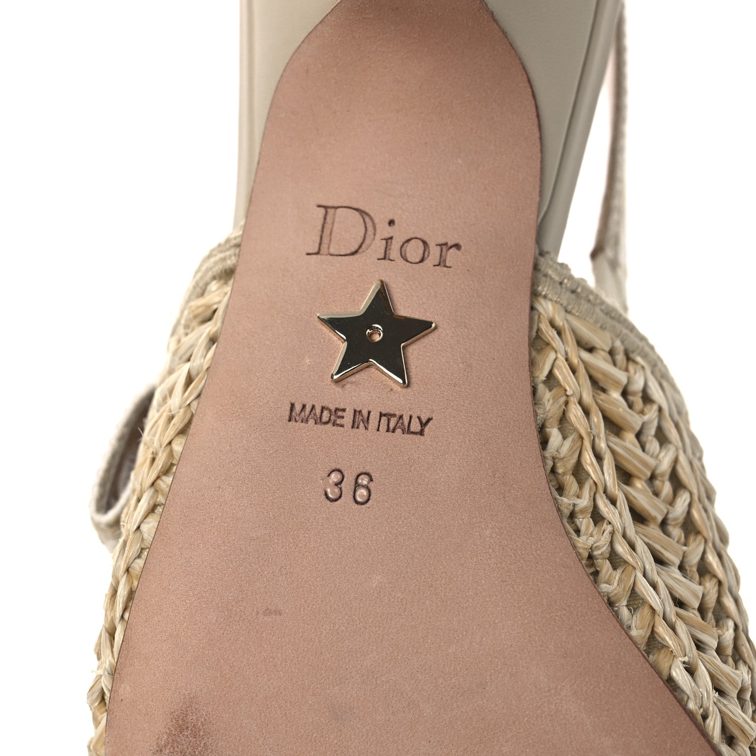 RAFFIA EMBROIDERED J'ADIOR SLINGBACK 65MM PUMPS TAUPE