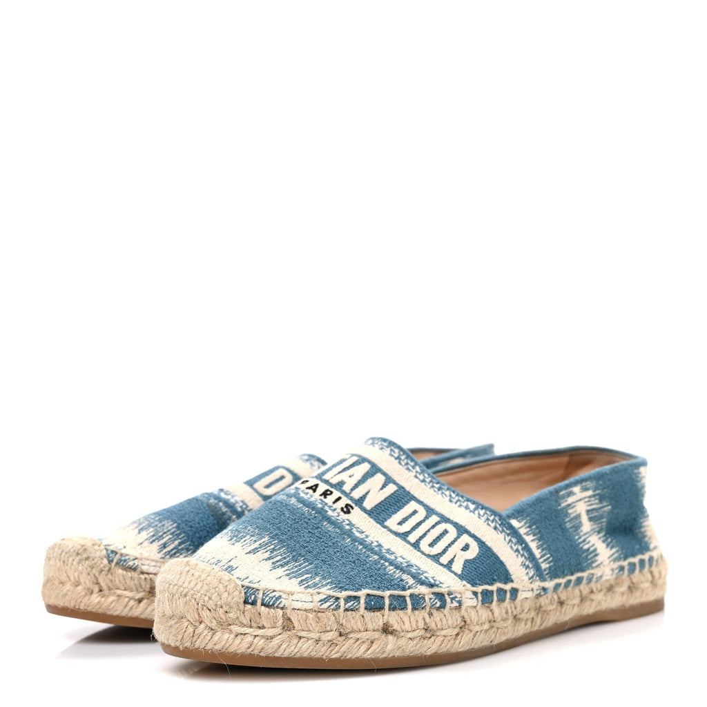 COTTON D-STRIPES EMBROIDERED GRANVILLE 15MM ESPADRILLES DEEP OCEAN