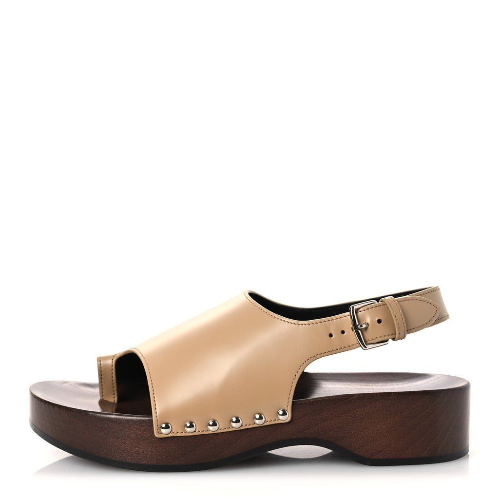GLAZED CALFSKIN WOMENS KLAY CLOG BEIGE NATUREL