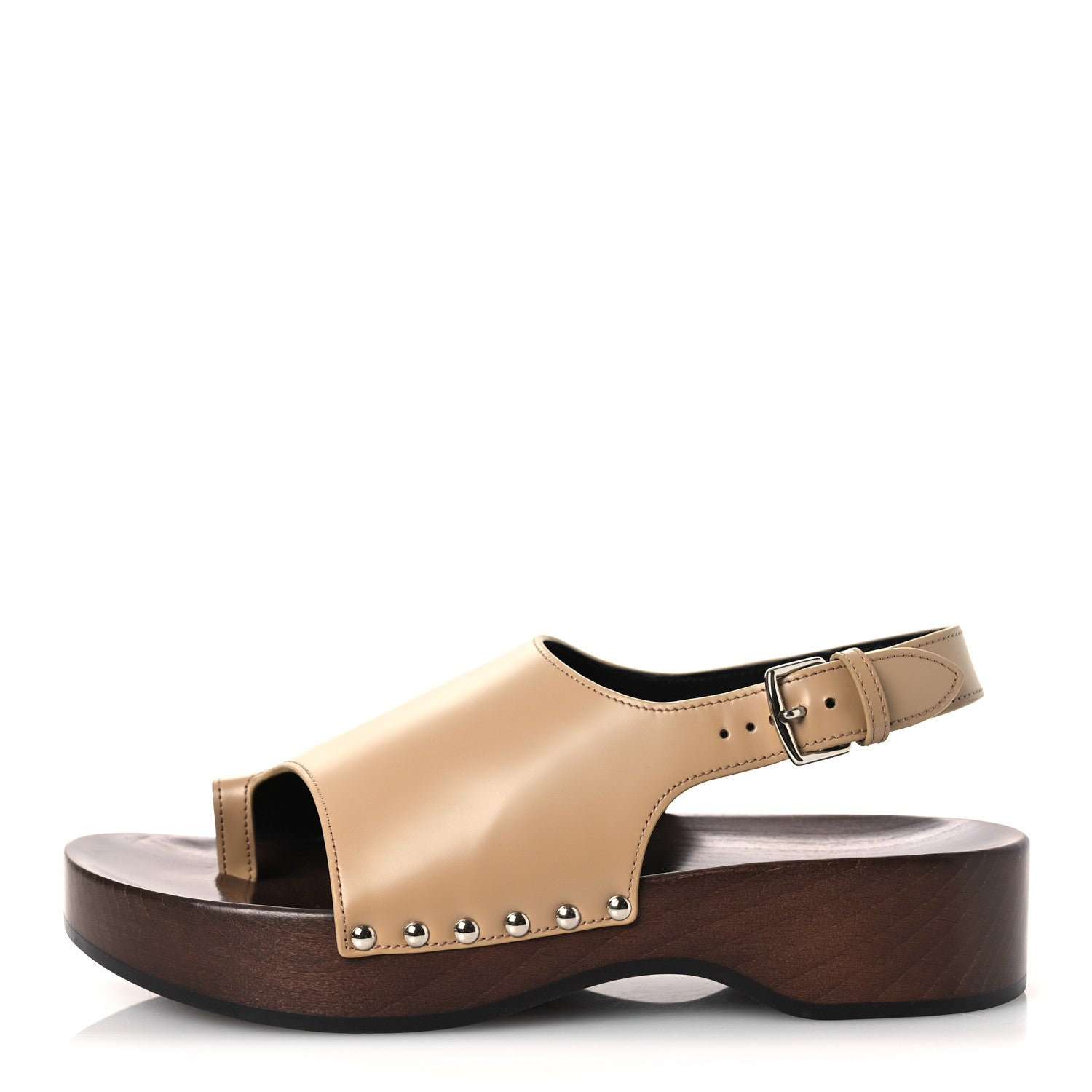GLAZED CALFSKIN WOMENS KLAY CLOG BEIGE NATUREL