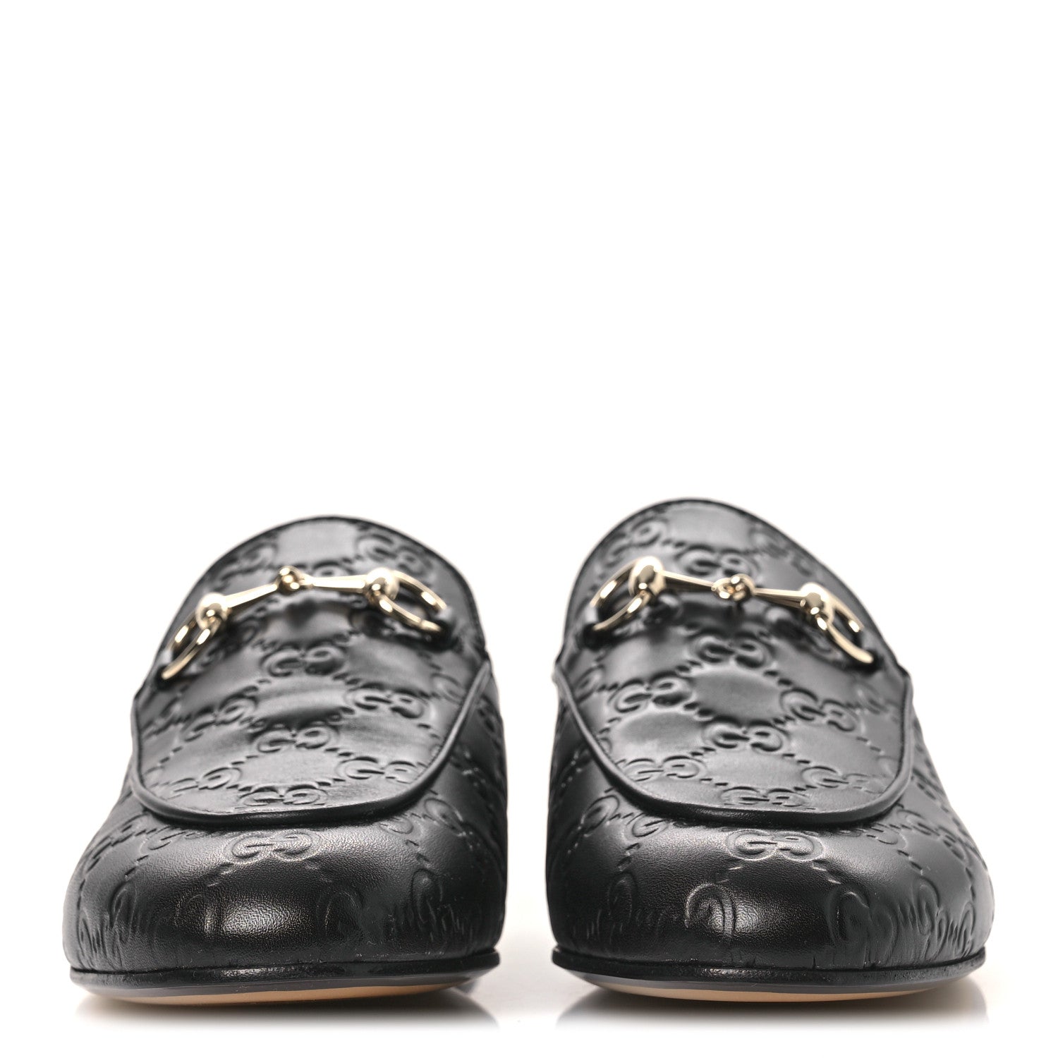 GLAMOUR CALFSKIN GUCCISSIMA WOMENS PRINCETOWN SLIPPERS BLACK