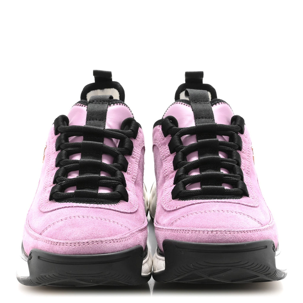 SUEDE CALFSKIN NYLON GROSGRAIN CC SNEAKERS DARK PINK