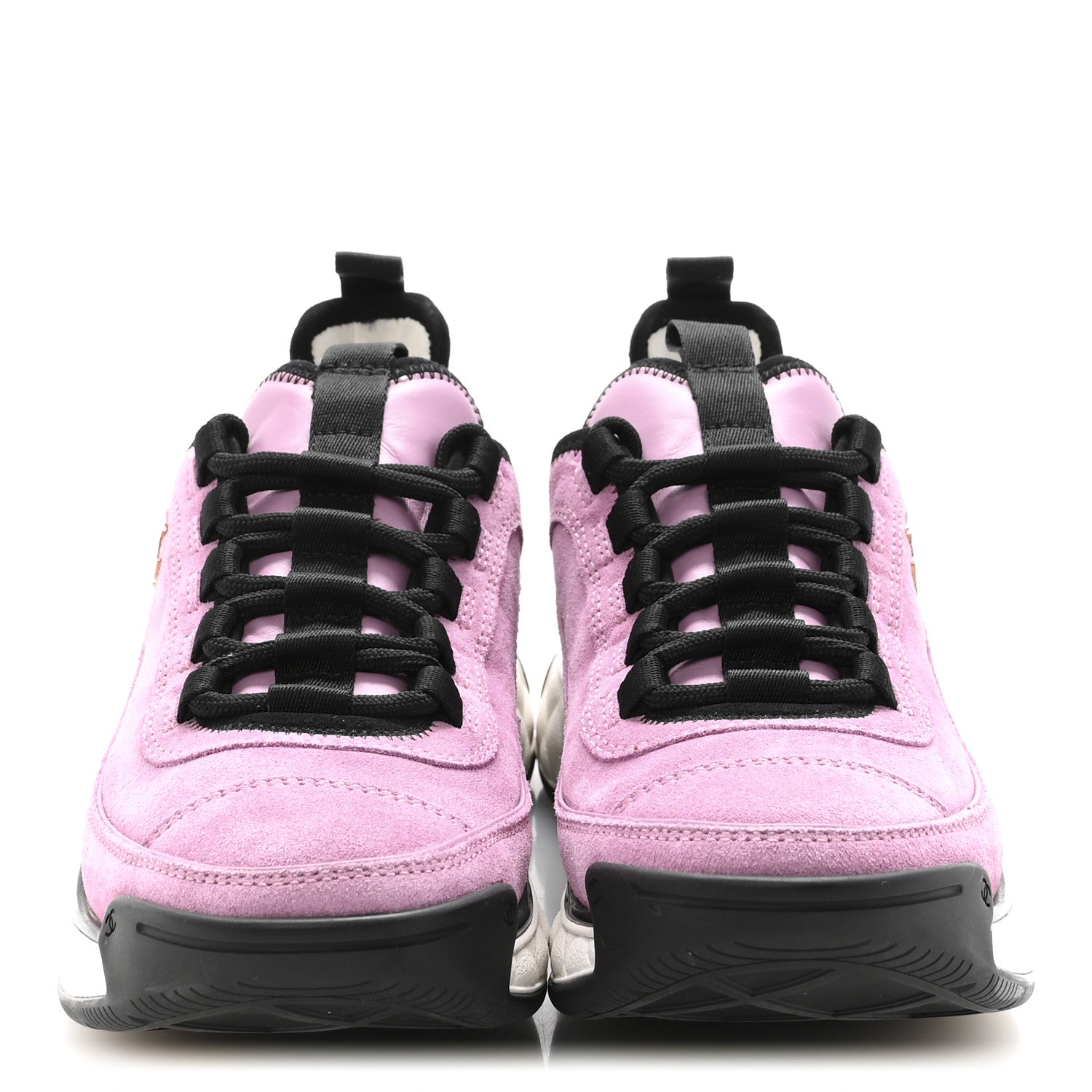 SUEDE CALFSKIN NYLON GROSGRAIN CC SNEAKERS DARK PINK
