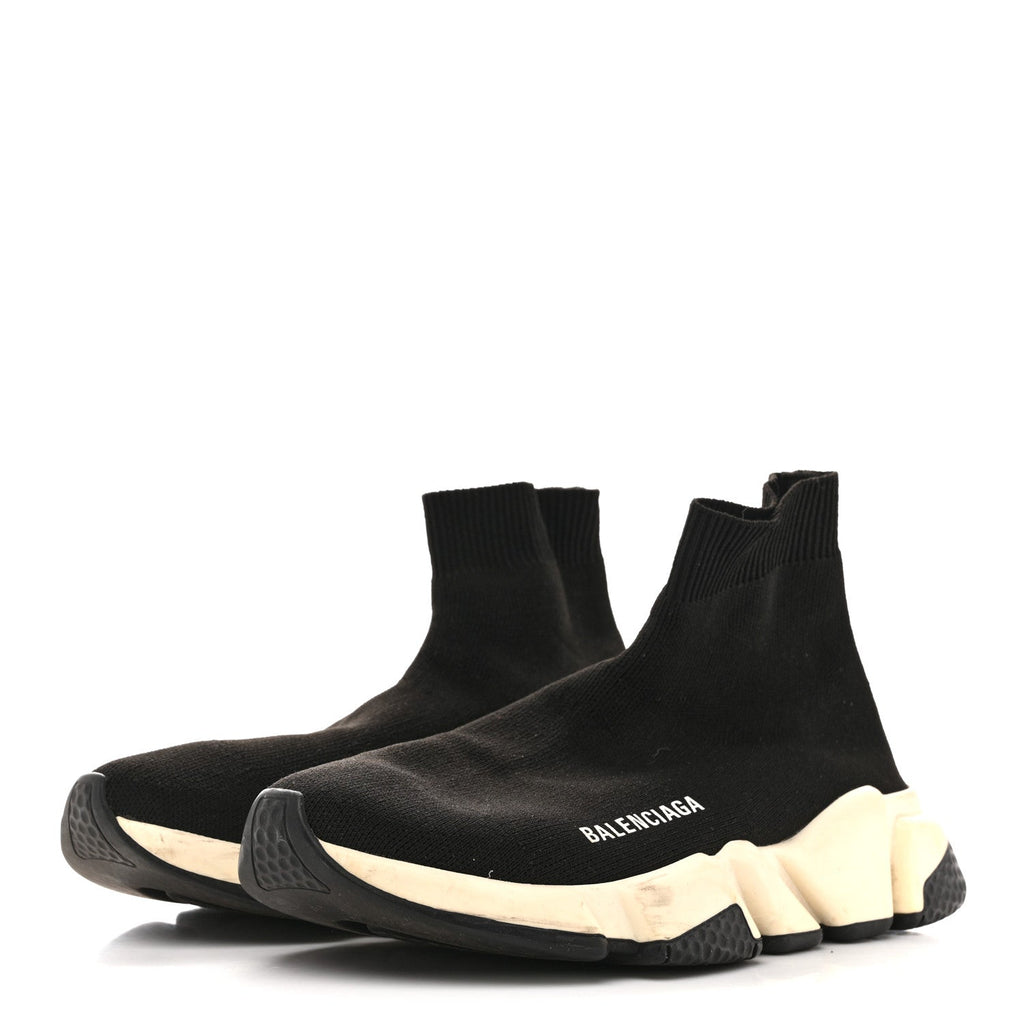 NEOPRENE KNIT WOMENS SPEED SNEAKERS BLACK WHITE