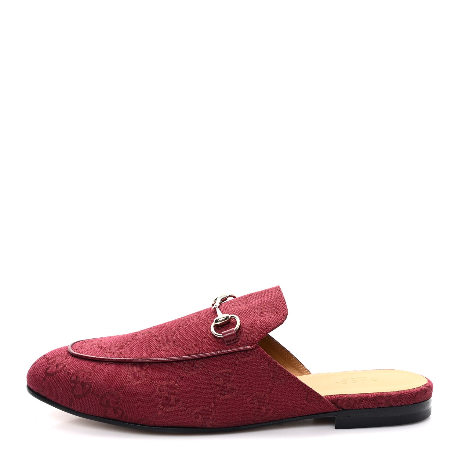 NEW CANVAS GG MONOGRAM MALAGA KID WOMENS PRINCETOWN SLIPPERS ROSSO ANCORA
