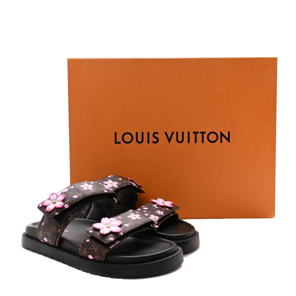 LV X TM MONOGRAM LV SUNSET FLAT COMFORT MULE SAKURA BROWN