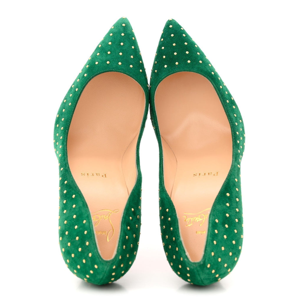 SUEDE PIGALLE FOLLIES PLUME 100 PUMPS CANOPEE ANTIQUE GOLD