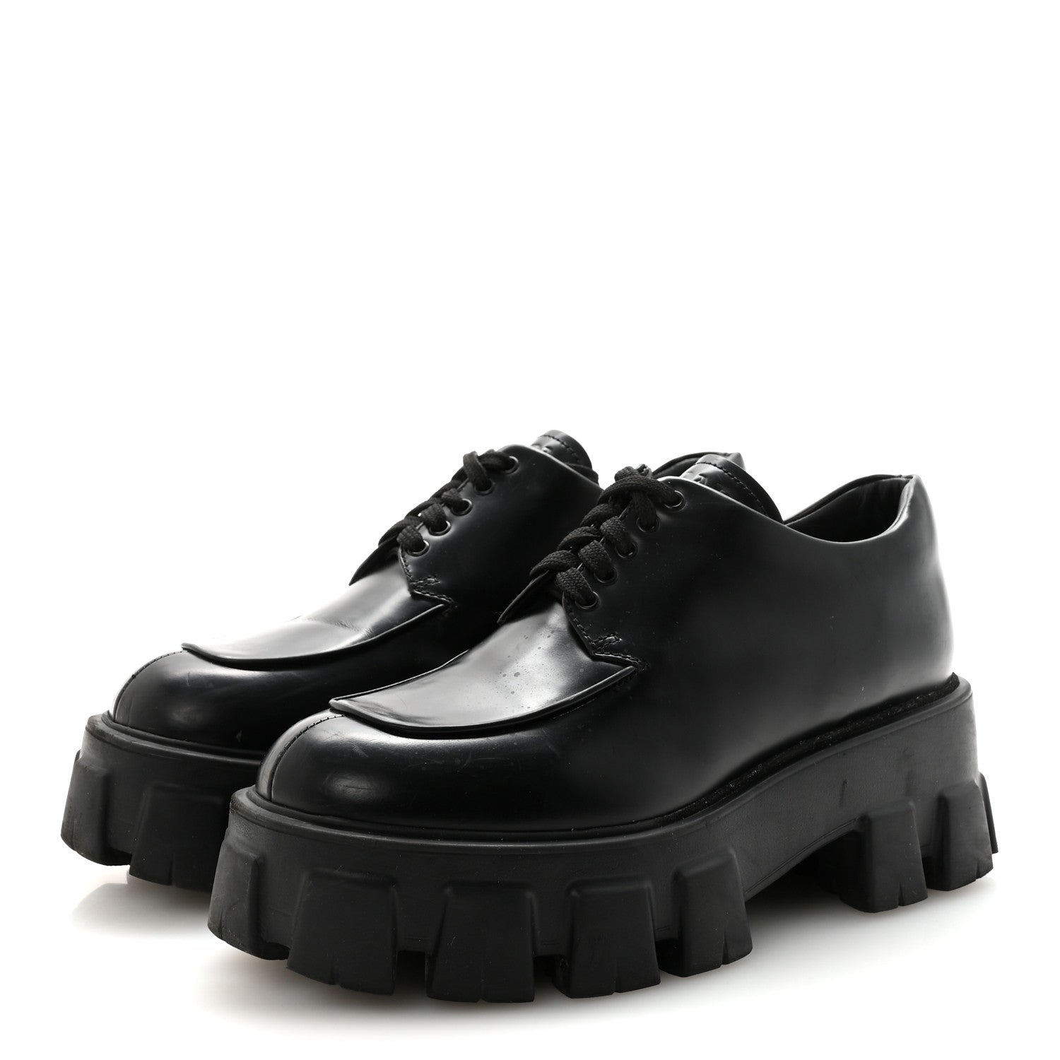 SPAZZOLATO ROIS MONOLITH 55MM DERBY LOAFERS BLACK