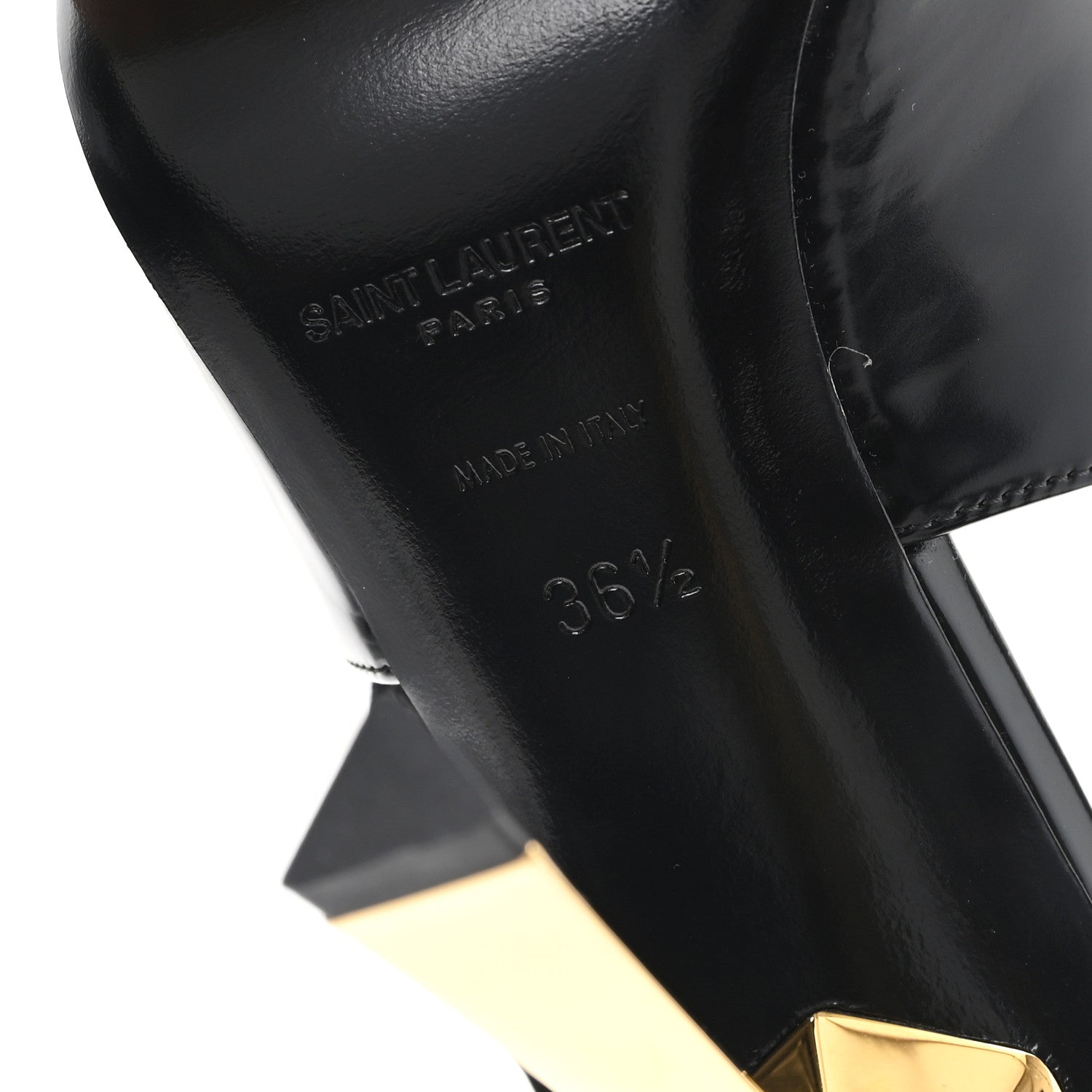 GLAZED CALFSKIN LEE 110 SLINGBACK PUMPS BLACK