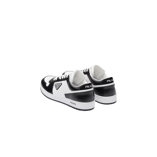Prada Downtown Leather Sneakers - Black/White