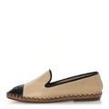 LAMBSKIN CHAIN CC MOCASSIN LOAFER ESPADRILLES BEIGE BLACK