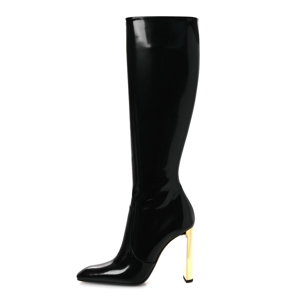 VITELLO MARILYN AUTEUIL 105 KNEE HIGH ZIP BOOTS BLACK